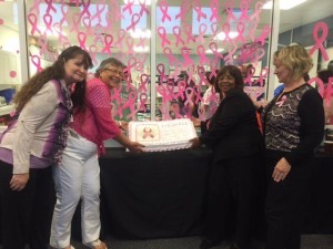 Mount Dora Mayor Cathy Hoechst, pictured second from left, joined, from left, Heather Hopcraft, Chair of Bra-Vo, Southern Tech’ s Betty Williams, Director of Education and Sherry Parker, Executive Director, for a ceremonial cutting of an inspirational cake. 